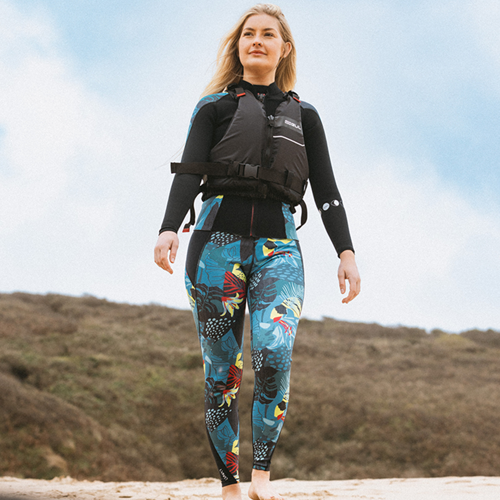 2025 Gul Womens Luna7 SUP Leggings LA8301-C1 - Tropical / Black